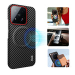 IMAK for Xiaomi 17 Max Ruiyi Series Magnetic Case Carbon Fiber Texture Leather + PC Phone Cover