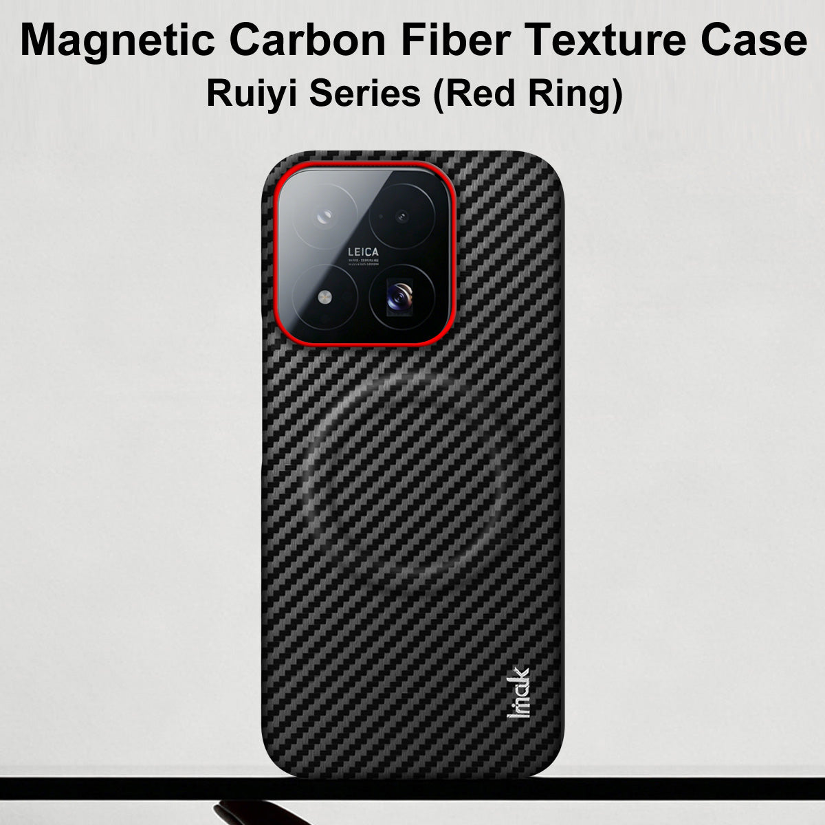 IMAK for Xiaomi 17 Max Ruiyi Series Magnetic Case Carbon Fiber Texture Leather + PC Phone Cover