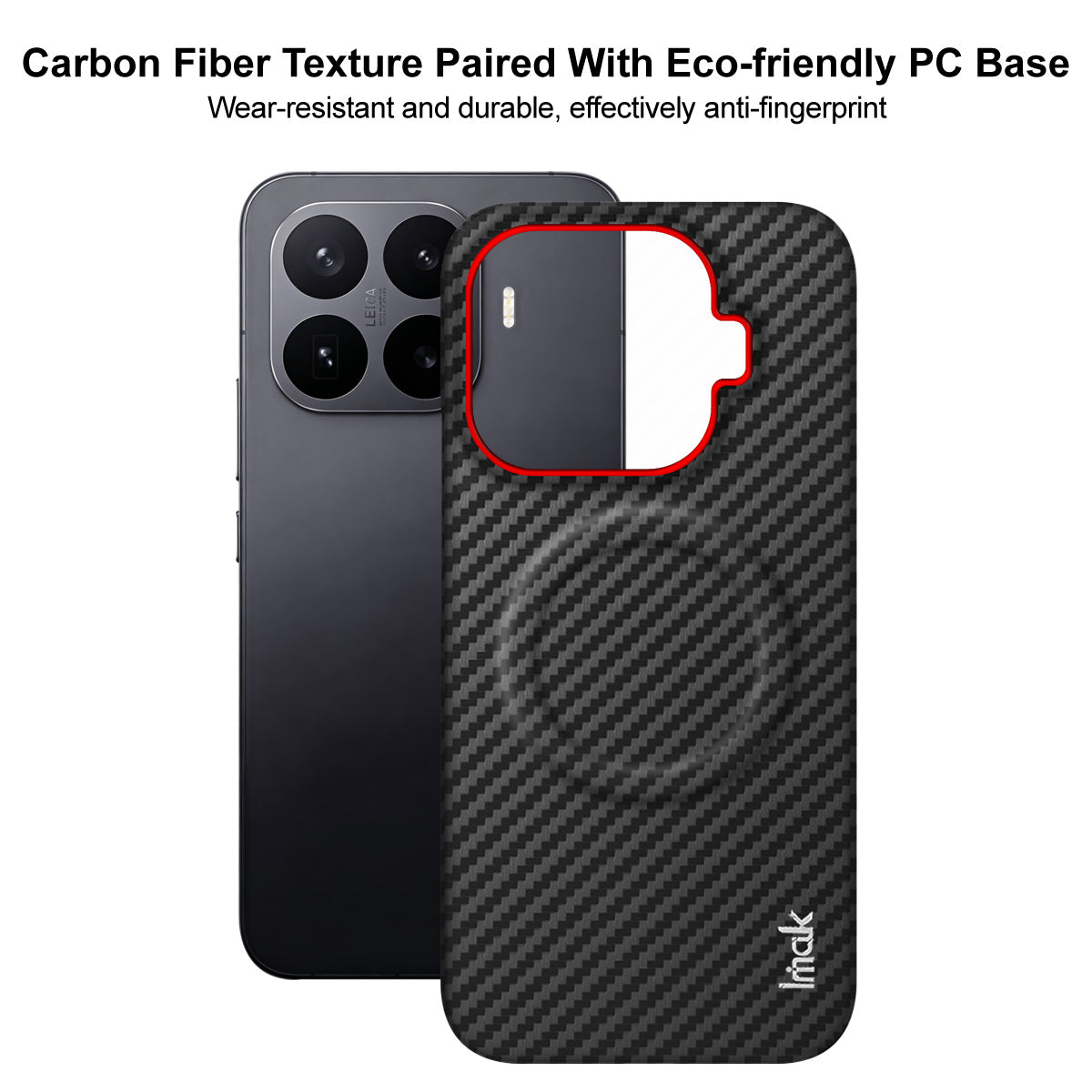IMAK til Xiaomi 17T Ruiyi Series Magnetisk Cover Kulfibertekstur Læder + PC Telefoncover