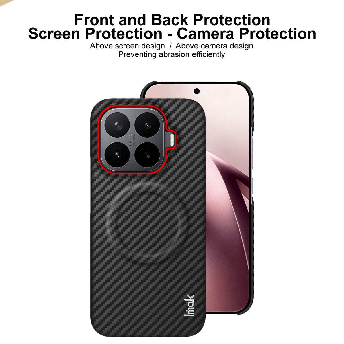 IMAK til Xiaomi 17T Ruiyi Series Magnetisk Cover Kulfibertekstur Læder + PC Telefoncover
