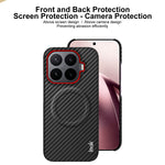 IMAK for Xiaomi 17T Ruiyi Series Magnetic Case Carbon Fiber Texture Leather + PC Phone Cover