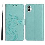 For Samsung Galaxy A08 5G  /  Galaxy A08 4G Leather Wallet Case Butterfly Flower Imprinted Phone Cover with Strap