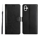 For Samsung Galaxy A08 5G  /  Galaxy A08 4G Leather Wallet Case Butterfly Flower Imprinted Phone Cover with Strap