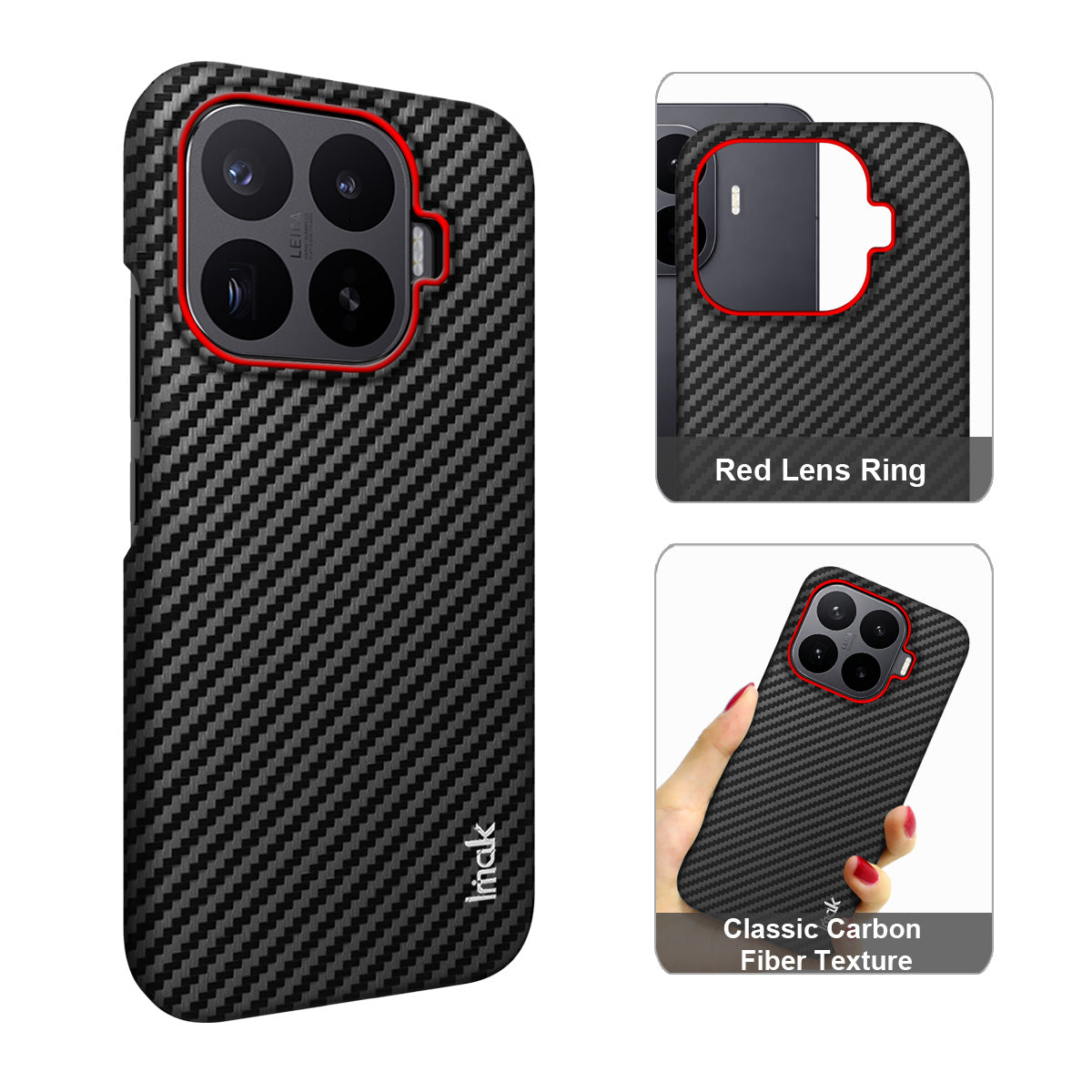 IMAK til Xiaomi 17T Pro Ruiyi Series Cover Kulfibertekstur Læder + PC Beskyttelsescover