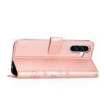 Til Samsung Galaxy A18 4G / Galaxy A18 5G Læderpungcover Sommerfugl Blomst Præget Telefoncover med Rem