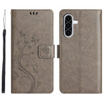 Til Samsung Galaxy A18 4G / Galaxy A18 5G Læderpungcover Sommerfugl Blomst Præget Telefoncover med Rem