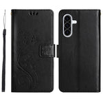 Til Samsung Galaxy A18 4G / Galaxy A18 5G Læderpungcover Sommerfugl Blomst Præget Telefoncover med Rem