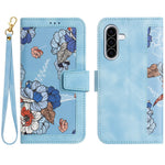 For Samsung Galaxy A18 4G  /  Galaxy A18 5G Case PU Leather Floral Phone Cover with Card Slots and Wrist Strap