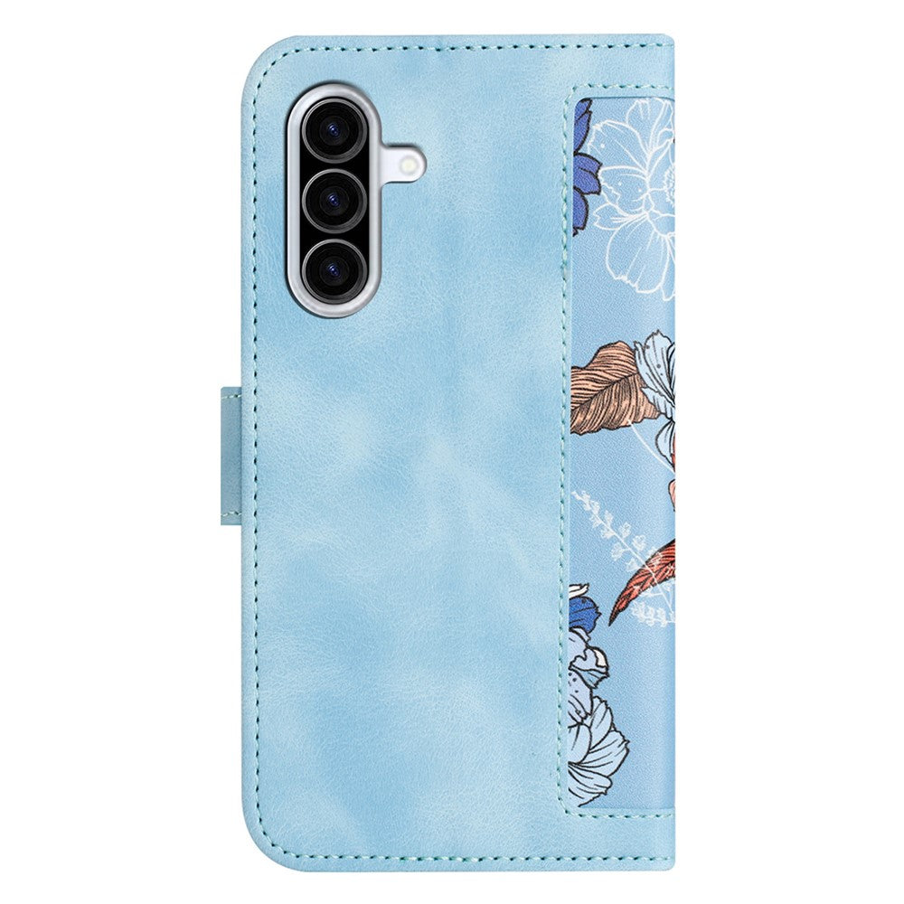 For Samsung Galaxy A18 4G  /  Galaxy A18 5G Case PU Leather Floral Phone Cover with Card Slots and Wrist Strap