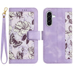 For Samsung Galaxy A18 4G  /  Galaxy A18 5G Case PU Leather Floral Phone Cover with Card Slots and Wrist Strap