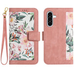 For Samsung Galaxy A18 4G  /  Galaxy A18 5G Case PU Leather Floral Phone Cover with Card Slots and Wrist Strap