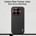 IMAK for Xiaomi 17T Ruiyi Series Case Carbon Fiber Texture Leather + PC Protective Cover - Red Ring Carbon Fiber