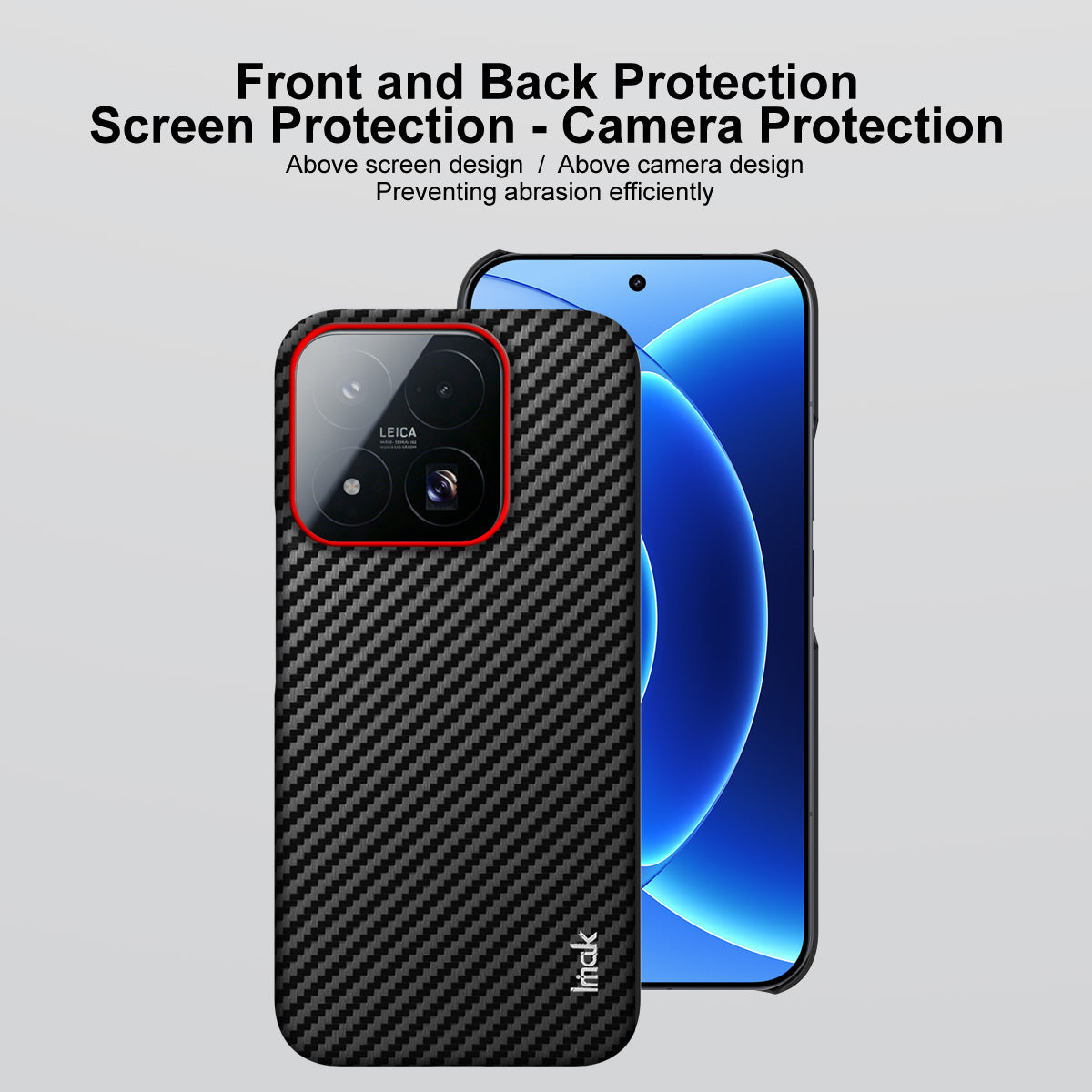 IMAK för Xiaomi 17 Max Ruiyi-seriens skal i kolfibertexturerat läder + PC-skyddsfodral