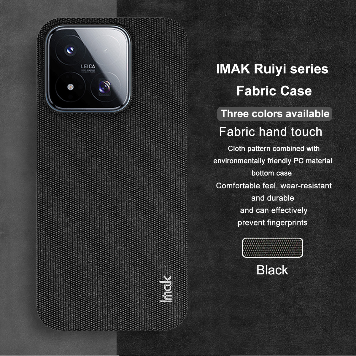 IMAK for Xiaomi 17 Max Ruiyi Series Case Fabric Texture Leather + PC Phone Back Cover