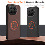 WANLONFENG for Xiaomi 15T Pro KJB Series Magnetic Case Tech Fabric Texture PC+TPU Shockproof Phone Cover