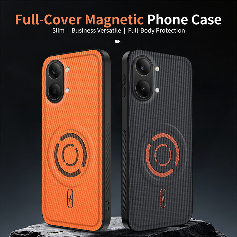 WANLONFENG for Xiaomi Poco X8 Pro Max 5G / Xiaomi Redmi Turbo 5 Max 5G KJB Series Magnetic Case Tech Fabric Texture PC+TPU Shockproof Phone Cover