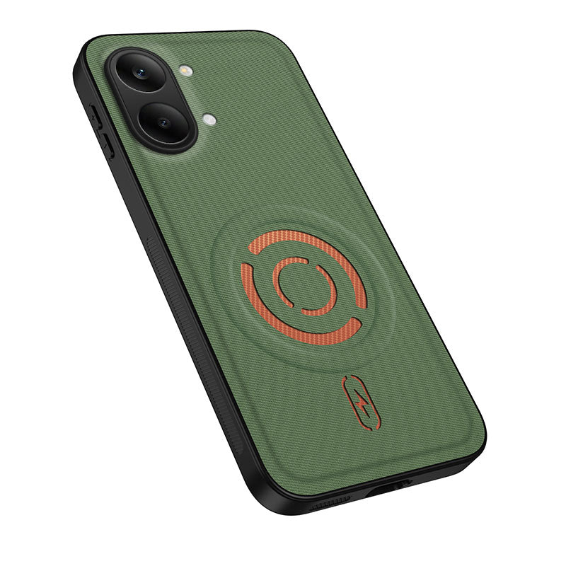 WANLONFENG for Xiaomi Poco X8 Pro Max 5G / Xiaomi Redmi Turbo 5 Max 5G KJB Series Magnetic Case Tech Fabric Texture PC+TPU Shockproof Phone Cover
