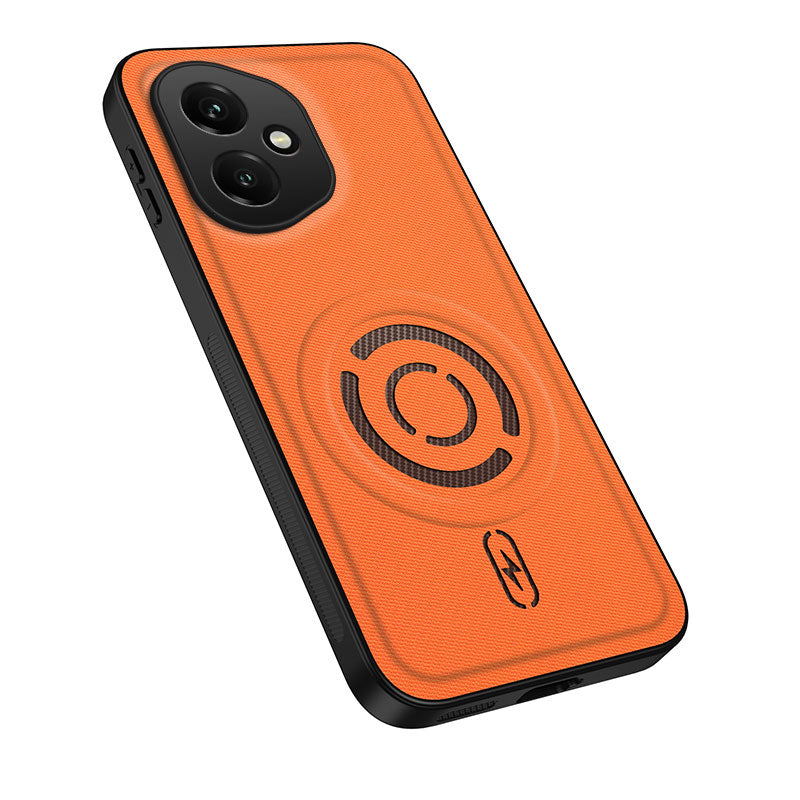WANLONFENG for Honor 400 5G (Global) KJB Series Magnetic Case Tech Fabric Texture PC+TPU Shockproof Phone Cover