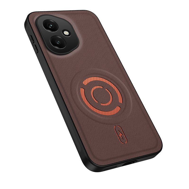 WANLONFENG for Honor 400 5G (Global) KJB Series Magnetic Case Tech Fabric Texture PC+TPU Shockproof Phone Cover
