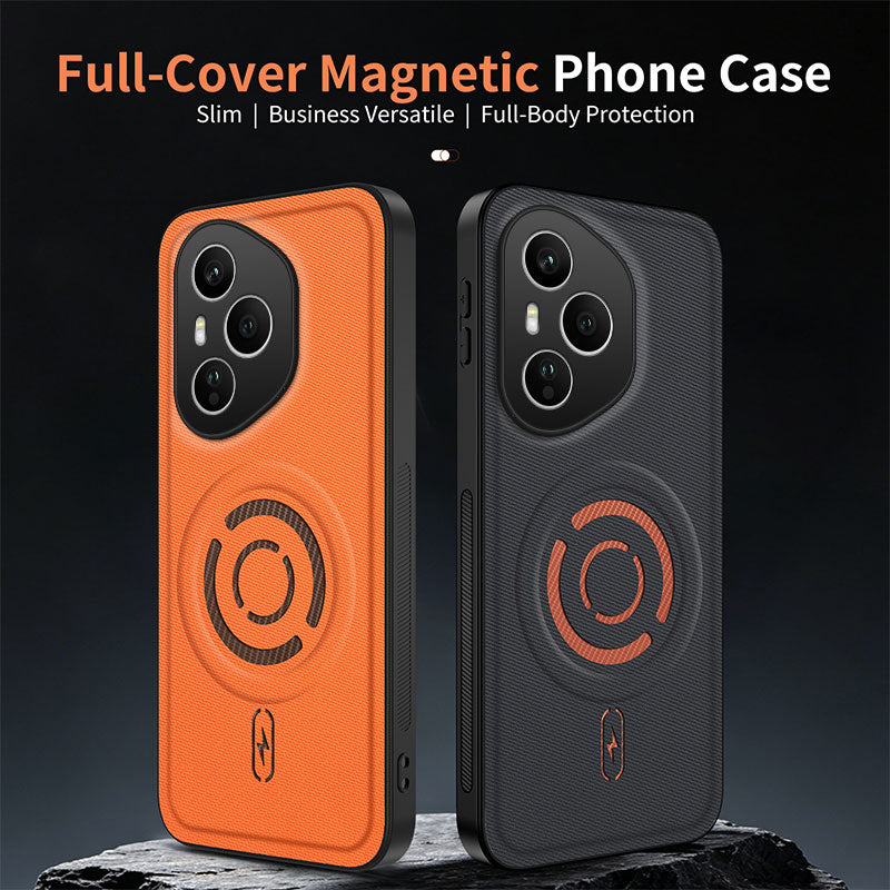 WANLONFENG til Honor 400 Pro 5G (Global) KJB Series Magnetisk Cover Tech Fabric Texture PC+TPU Stødsikkert Telefoncover