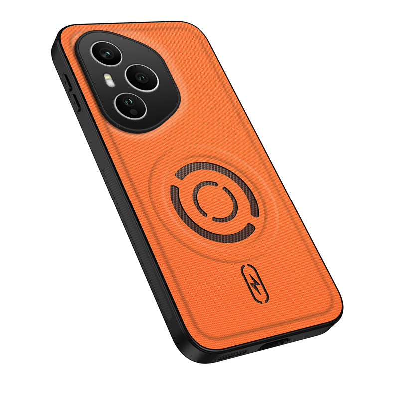 WANLONFENG til Honor 400 Pro 5G (Global) KJB Series Magnetisk Cover Tech Fabric Texture PC+TPU Stødsikkert Telefoncover