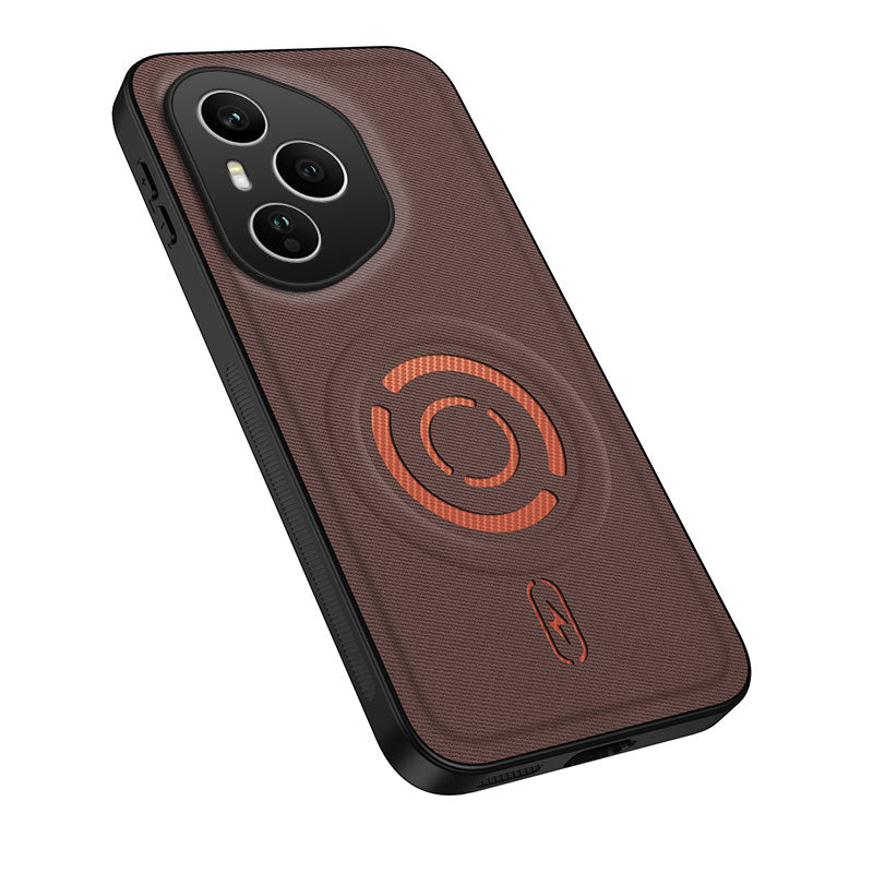 WANLONFENG til Honor 400 Pro 5G (Global) KJB Series Magnetisk Cover Tech Fabric Texture PC+TPU Stødsikkert Telefoncover