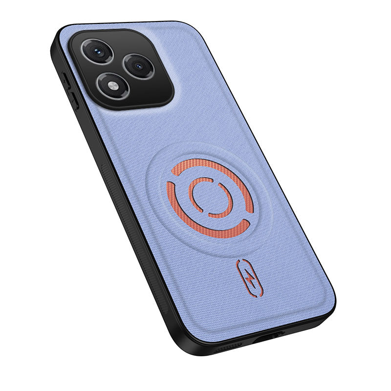 WANLONFENG for Honor 400 Lite 5G KJB Series Magnetic Case Tech Fabric Texture PC+TPU Shockproof Phone Cover