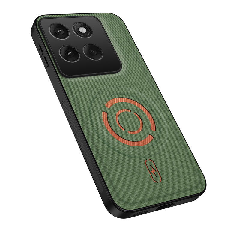 WANLONFENG for Motorola Edge 60 Pro 5G KJB Series Magnetic Case Tech Fabric Texture PC+TPU Shockproof Phone Cover