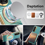 Til Samsung Galaxy Z Fold6 5G Magnetisk Etui Ring Støtteben Hængseldesign Galvaniseret Læder + PC Cover