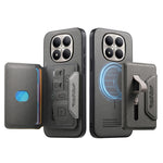 For Xiaomi Redmi Note 15 Pro 4G (Global) Magnetic Case PU Leather + PC + TPU Anti-Scratch Back Cover with Detachable Card Holder