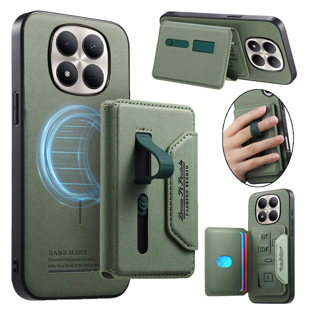 For Xiaomi Redmi Note 15 Pro 4G (Global) Magnetic Case PU Leather + PC + TPU Anti-Scratch Back Cover with Detachable Card Holder