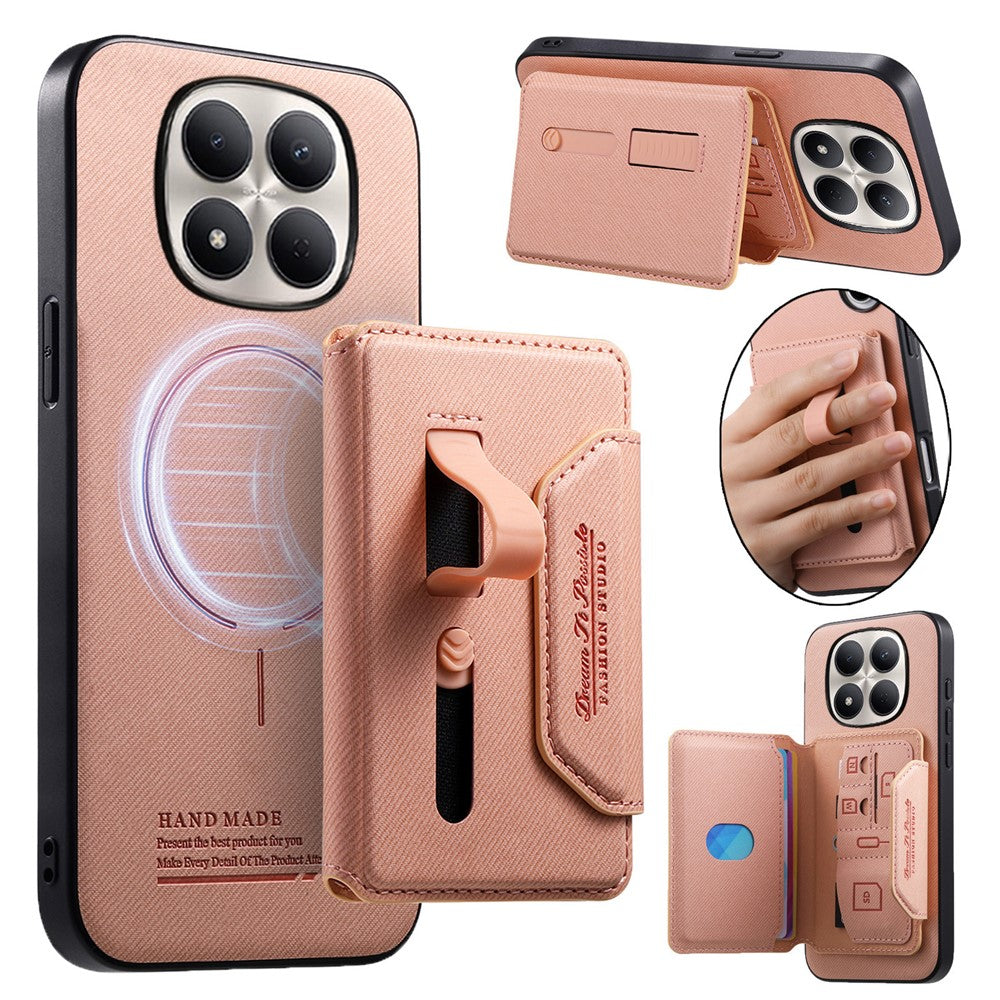 For Xiaomi Redmi Note 15 Pro 4G (Global) Magnetic Case PU Leather + PC + TPU Anti-Scratch Back Cover with Detachable Card Holder