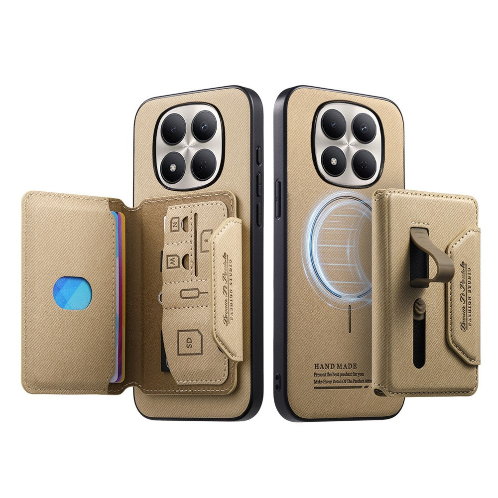For Xiaomi Redmi Note 15 Pro+ 5G (Global)  /  Poco M8 Pro 5G Magnetic Case PU Leather + PC + TPU Anti-Scratch Back Cover with Detachable Card Holder