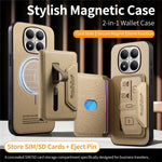 For Xiaomi Redmi Note 15 Pro+ 5G (Global)  /  Poco M8 Pro 5G Magnetic Case PU Leather + PC + TPU Anti-Scratch Back Cover with Detachable Card Holder