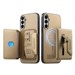 For Samsung Galaxy S26+ Magnetic Case PU Leather + PC + TPU Anti-Scratch Back Cover with Detachable Card Holder