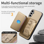 For Samsung Galaxy S26+ Magnetic Case PU Leather + PC + TPU Anti-Scratch Back Cover with Detachable Card Holder