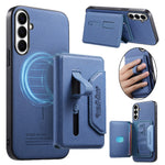For Samsung Galaxy S26+ Magnetic Case PU Leather + PC + TPU Anti-Scratch Back Cover with Detachable Card Holder
