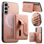 For Samsung Galaxy S26+ Magnetic Case PU Leather + PC + TPU Anti-Scratch Back Cover with Detachable Card Holder
