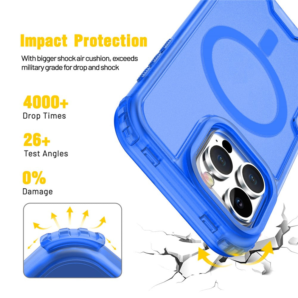 For iPhone 16 Pro Max Magnetic Case 2-in-1 PC + TPU Frosted Soft-Touch Phone Cover