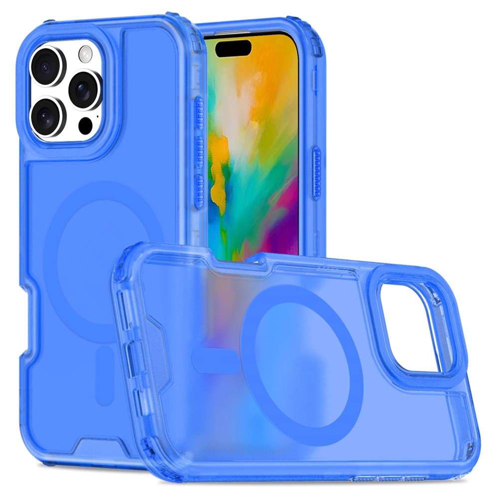 For iPhone 16 Pro Magnetic Case 2-in-1 PC + TPU Frosted Soft-Touch Phone Cover
