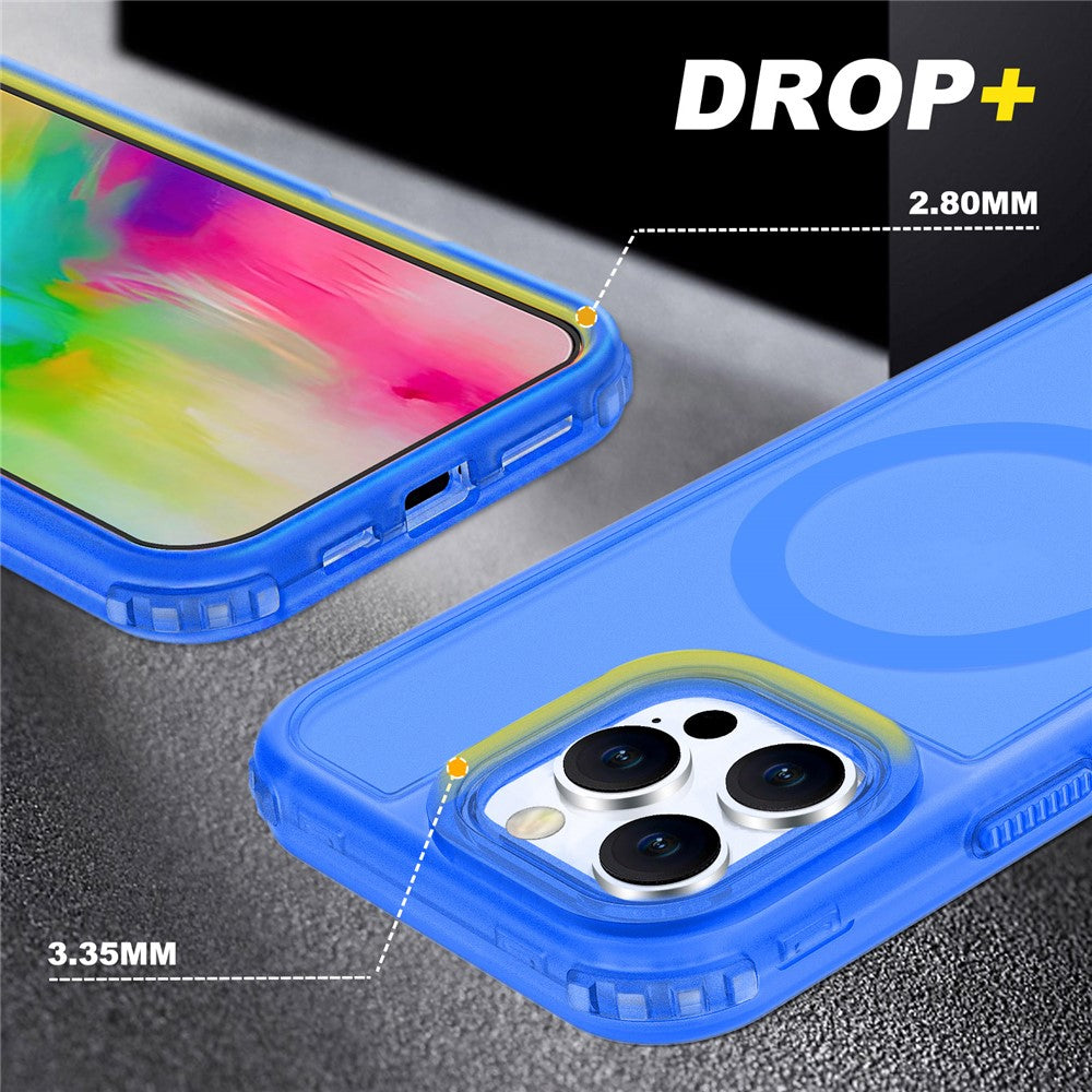For iPhone 16 Pro Magnetic Case 2-in-1 PC + TPU Frosted Soft-Touch Phone Cover