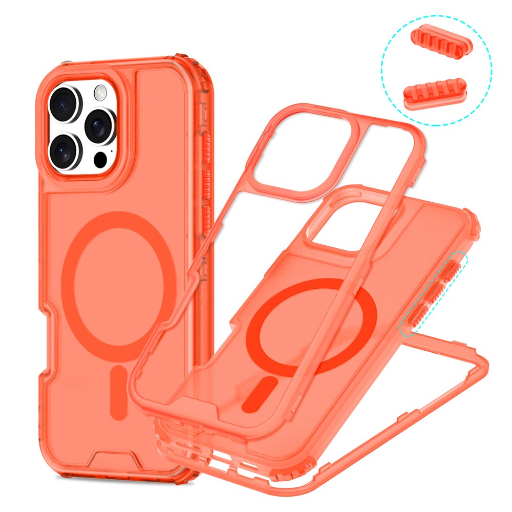 For iPhone 16 Pro Magnetic Case 2-in-1 PC + TPU Frosted Soft-Touch Phone Cover
