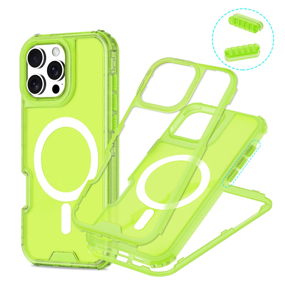 For iPhone 16 Pro Magnetic Case 2-in-1 PC + TPU Frosted Soft-Touch Phone Cover