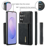 DG.MING M1 Series for Samsung Galaxy A24 4G (162.1mm) Phone Case PU + TPU + PC Back Cover with Magnetic Tri-Fold Wallet Kickstand