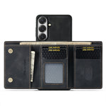 DG.MING M1 Series for Samsung Galaxy A24 4G (162.1mm) Phone Case PU + TPU + PC Back Cover with Magnetic Tri-Fold Wallet Kickstand