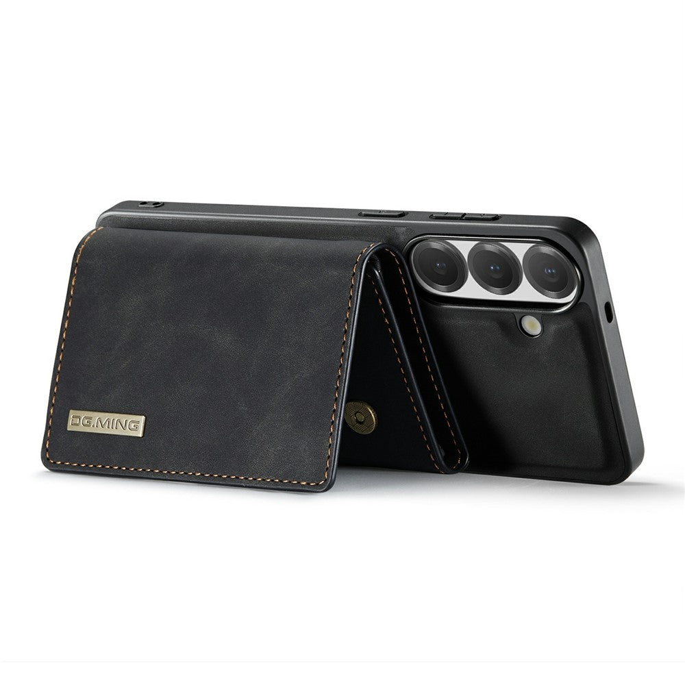 DG.MING M1 Series for Samsung Galaxy A24 4G (162.1mm) Phone Case PU + TPU + PC Back Cover with Magnetic Tri-Fold Wallet Kickstand