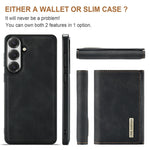 DG.MING M1 Series for Samsung Galaxy A24 4G (162.1mm) Phone Case PU + TPU + PC Back Cover with Magnetic Tri-Fold Wallet Kickstand
