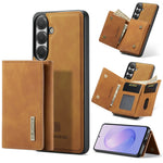 DG.MING M1 Series for Samsung Galaxy A24 4G (162.1mm) Phone Case PU + TPU + PC Back Cover with Magnetic Tri-Fold Wallet Kickstand