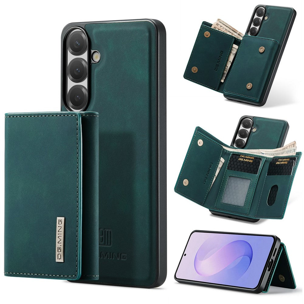 DG.MING M1 Series for Samsung Galaxy A24 4G (162.1mm) Phone Case PU + TPU + PC Back Cover with Magnetic Tri-Fold Wallet Kickstand