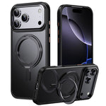 For iPhone 18 Pro / 17 Pro Case Magnetic Rotating Kickstand TPU + Acrylic Shockproof Phone Cover Compatible with MagSafe